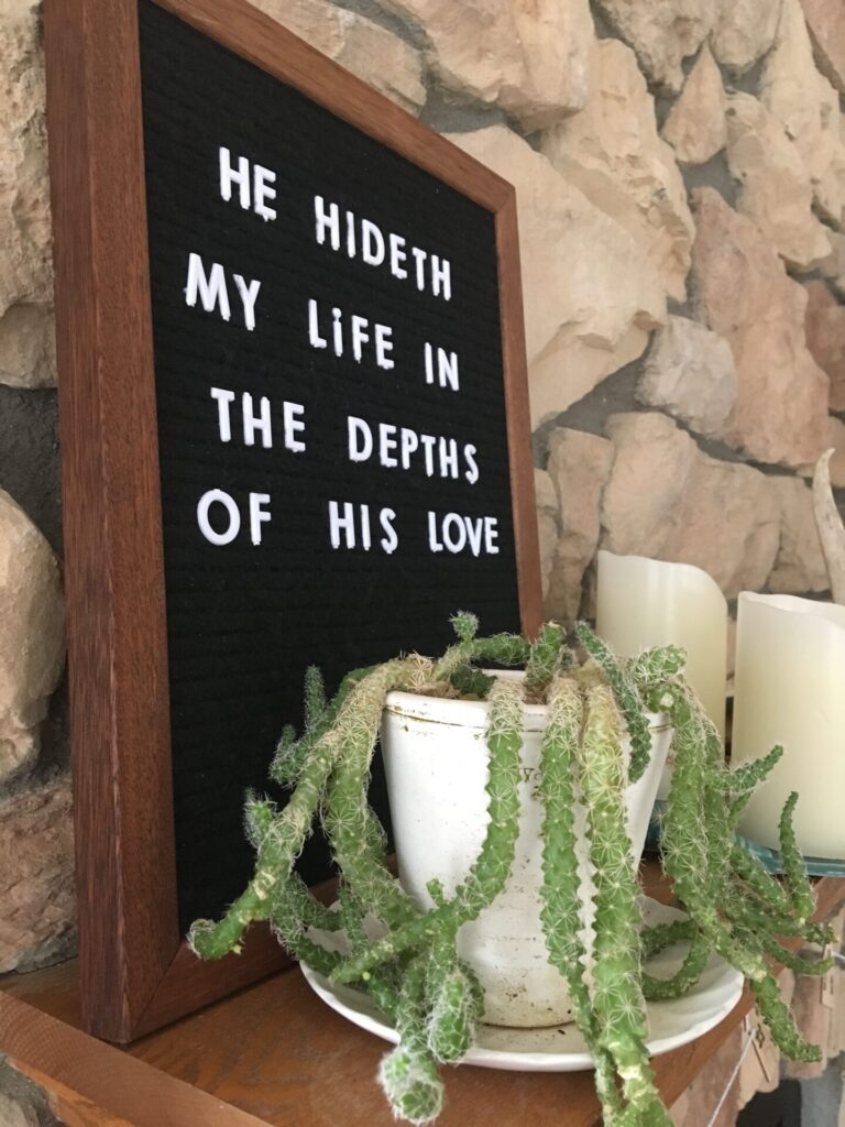 my hymn letterboard, i gave up social media